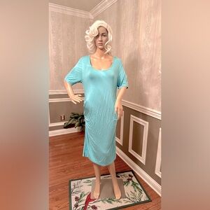PEAUTY! Maternity Maxi Dress!👗short sleeve/light blue/Size-L